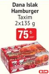 TAXİM DANA ISLAK HAMBURGER 2X135 indirimli fiyat TAXİM DANA ISLAK HAMBURGER 2X135 fiyat ve kampanya bilgisi